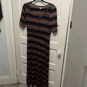 Mauve and black maxi dress, size medium